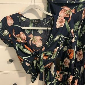 NWT lulu’s resortwear two piece floral crop and maxi